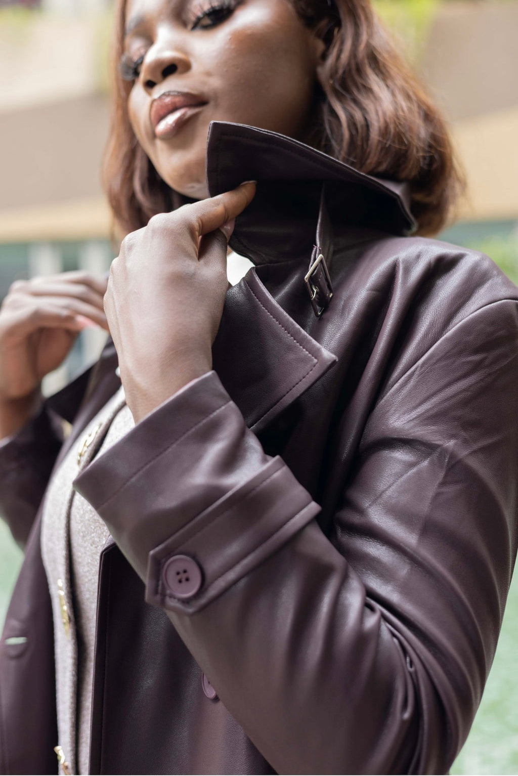 Sienna Leather Trench