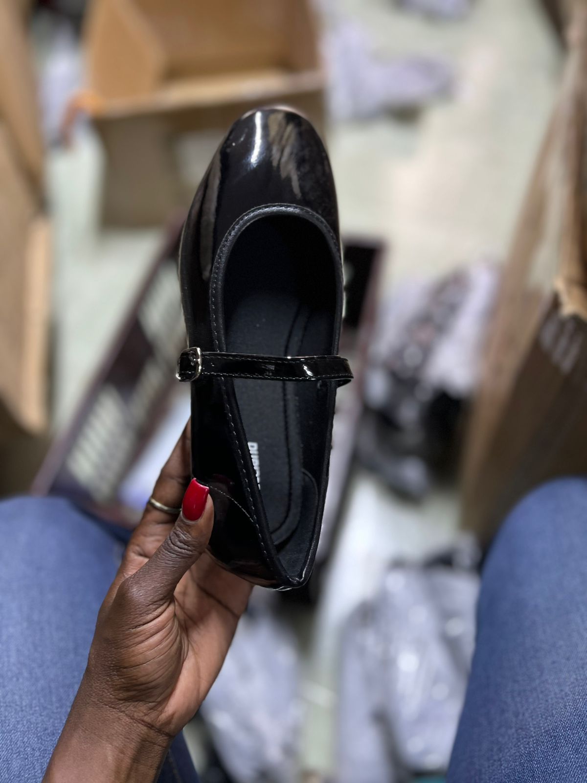 Noir Mary Jane Flats
