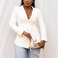 Ivory Wrap Blazer